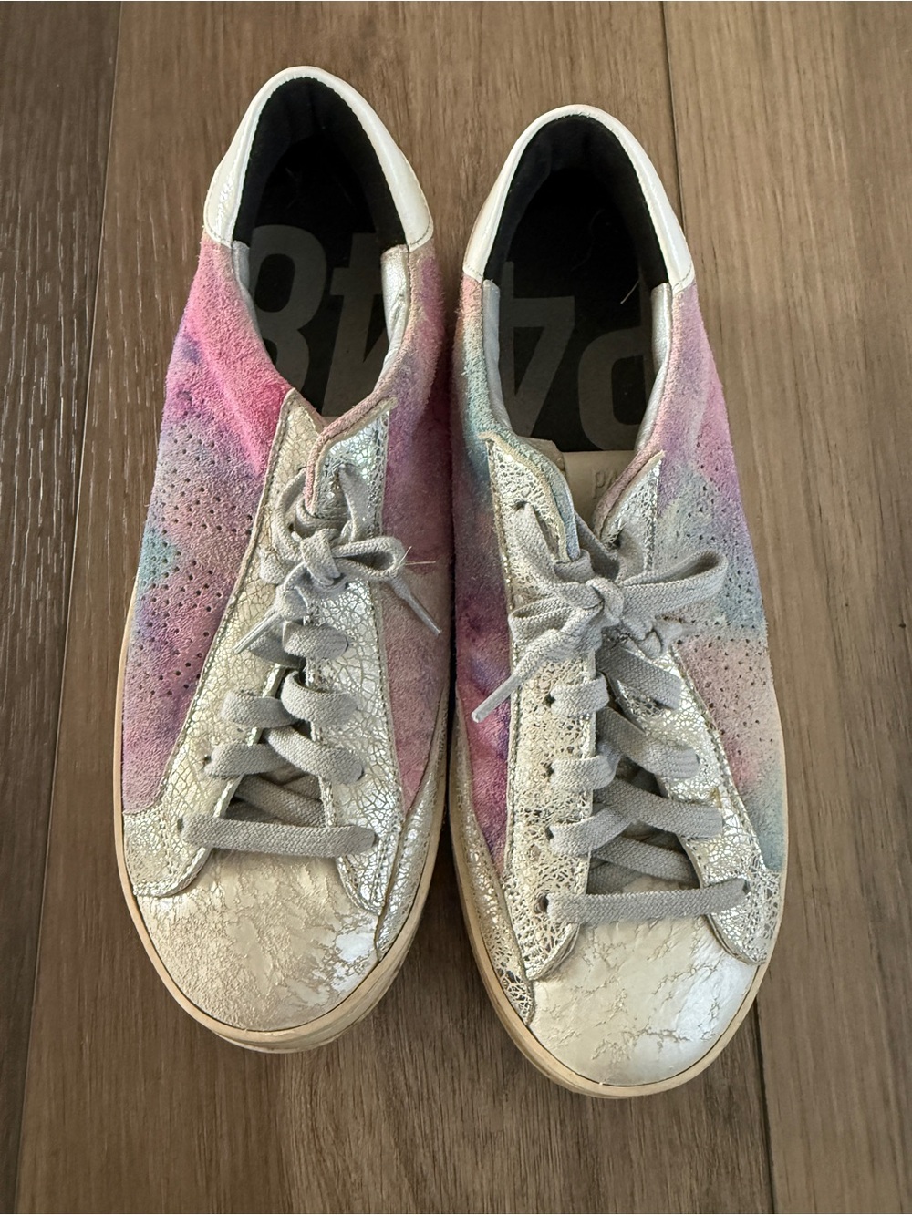 P448 Pastel Multi Suede & Metallic Lace-Up Sneakers - Women-size 41